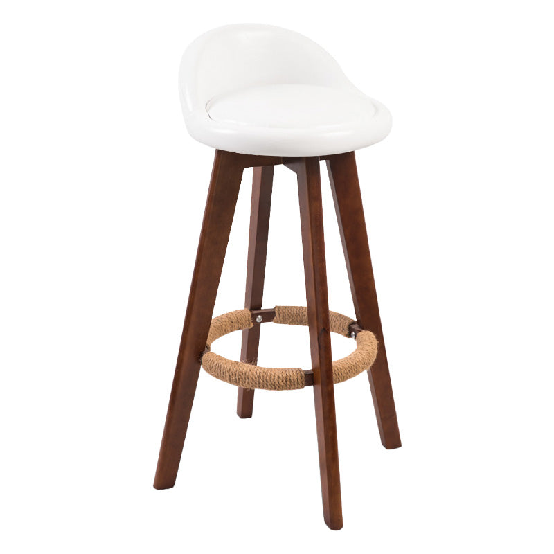 Modern Rubberwood Indoor Stool Matte Finish Upholstered Bar Stools White 1 Piece Clearhalo 'Bar Furniture' 'Bar Stools' 'bar_stools' 'furn' 'furn_bar_stools' 'Furniture' 'furniture_bar_stools' 'Kitchen & Dining Furniture' 4961463