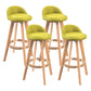 Modern Rubberwood Indoor Stool Matte Finish Upholstered Bar Stools Light Green 4 Piece Set Clearhalo 'Bar Furniture' 'Bar Stools' 'bar_stools' 'furn' 'furn_bar_stools' 'Furniture' 'furniture_bar_stools' 'Kitchen & Dining Furniture' 4961465