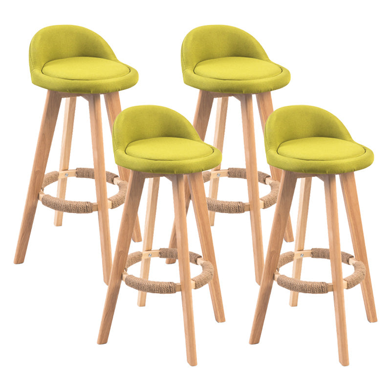 Modern Rubberwood Indoor Stool Matte Finish Upholstered Bar Stools Light Green 4 Piece Set Clearhalo 'Bar Furniture' 'Bar Stools' 'bar_stools' 'furn' 'furn_bar_stools' 'Furniture' 'furniture_bar_stools' 'Kitchen & Dining Furniture' 4961465