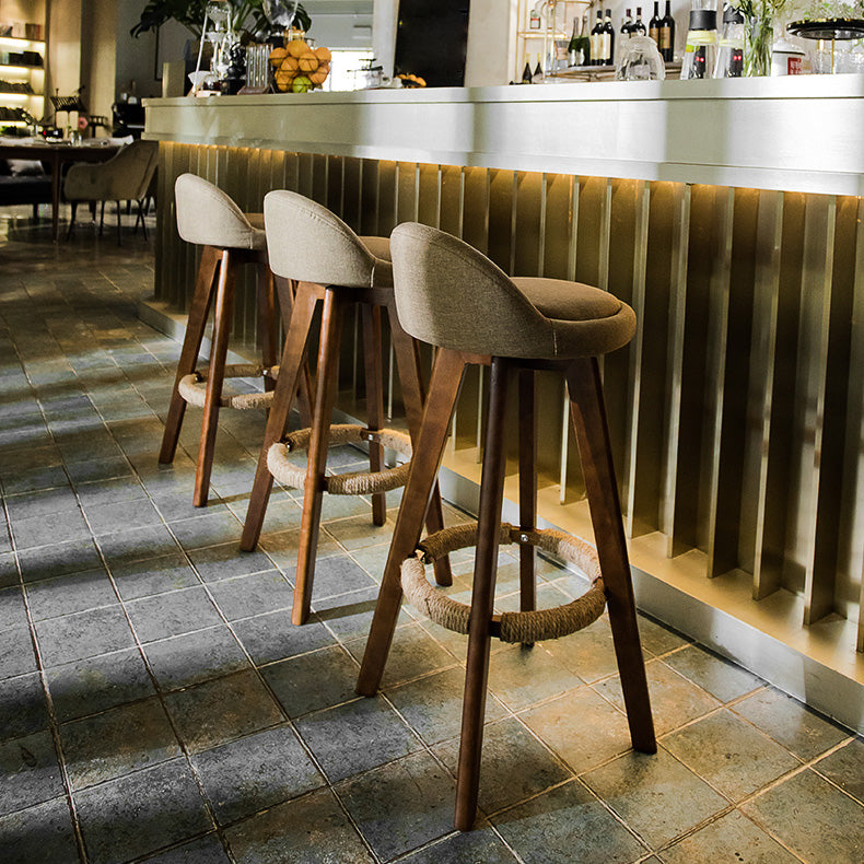 Modern Rubberwood Indoor Stool Matte Finish Upholstered Bar Stools Clearhalo 'Bar Furniture' 'Bar Stools' 'bar_stools' 'furn' 'furn_bar_stools' 'Furniture' 'furniture_bar_stools' 'Kitchen & Dining Furniture' 4961470