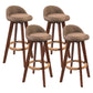 Modern Rubberwood Indoor Stool Matte Finish Upholstered Bar Stools Coffee 4 Piece Set Clearhalo 'Bar Furniture' 'Bar Stools' 'bar_stools' 'furn' 'furn_bar_stools' 'Furniture' 'furniture_bar_stools' 'Kitchen & Dining Furniture' 4961471