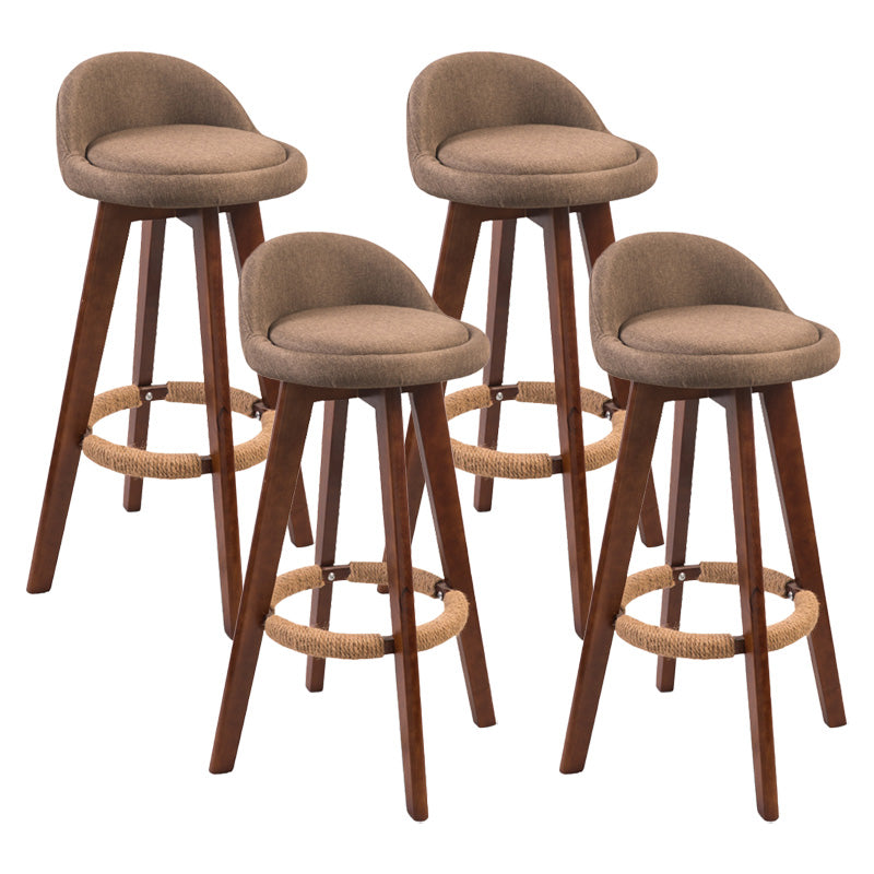 Modern Rubberwood Indoor Stool Matte Finish Upholstered Bar Stools Coffee 4 Piece Set Clearhalo 'Bar Furniture' 'Bar Stools' 'bar_stools' 'furn' 'furn_bar_stools' 'Furniture' 'furniture_bar_stools' 'Kitchen & Dining Furniture' 4961471