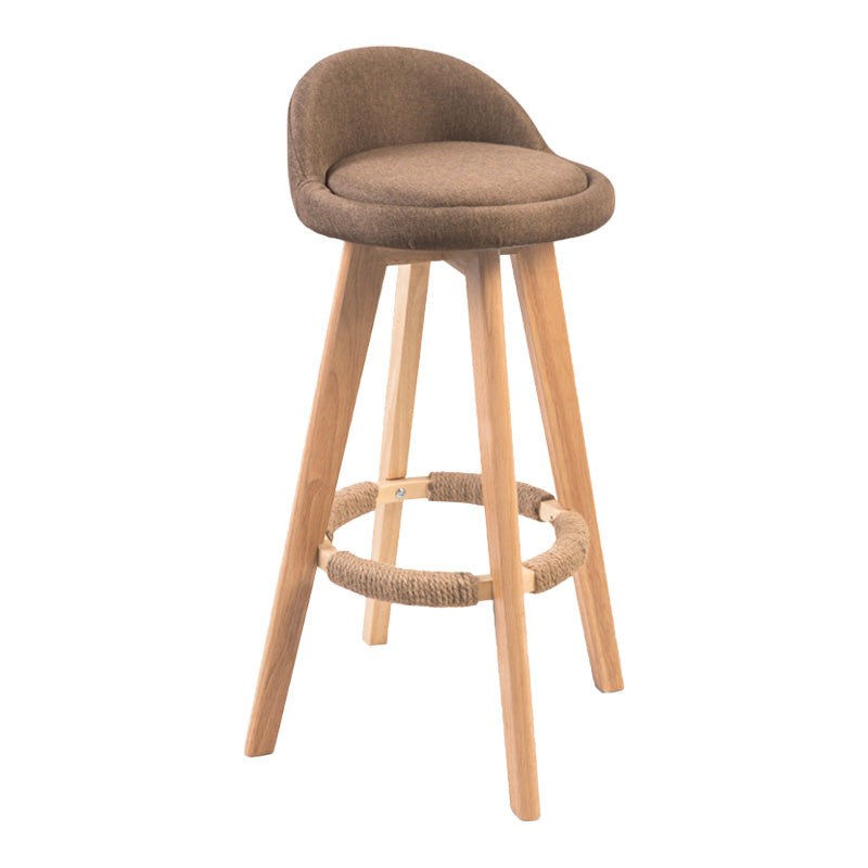 Modern Rubberwood Indoor Stool Matte Finish Upholstered Bar Stools Light Coffee 1 Piece Clearhalo 'Bar Furniture' 'Bar Stools' 'bar_stools' 'furn' 'furn_bar_stools' 'Furniture' 'furniture_bar_stools' 'Kitchen & Dining Furniture' 4961473
