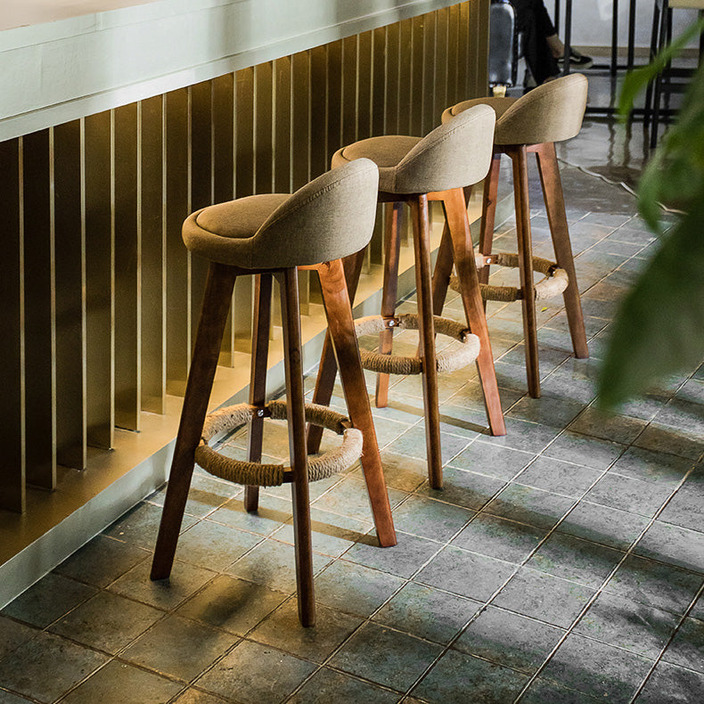 Modern Rubberwood Indoor Stool Matte Finish Upholstered Bar Stools Clearhalo 'Bar Furniture' 'Bar Stools' 'bar_stools' 'furn' 'furn_bar_stools' 'Furniture' 'furniture_bar_stools' 'Kitchen & Dining Furniture' 4961474