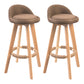 Modern Rubberwood Indoor Stool Matte Finish Upholstered Bar Stools Light Coffee 2 Piece Set Clearhalo 'Bar Furniture' 'Bar Stools' 'bar_stools' 'furn' 'furn_bar_stools' 'Furniture' 'furniture_bar_stools' 'Kitchen & Dining Furniture' 4961475