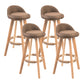Modern Rubberwood Indoor Stool Matte Finish Upholstered Bar Stools Light Coffee 4 Piece Set Clearhalo 'Bar Furniture' 'Bar Stools' 'bar_stools' 'furn' 'furn_bar_stools' 'Furniture' 'furniture_bar_stools' 'Kitchen & Dining Furniture' 4961476