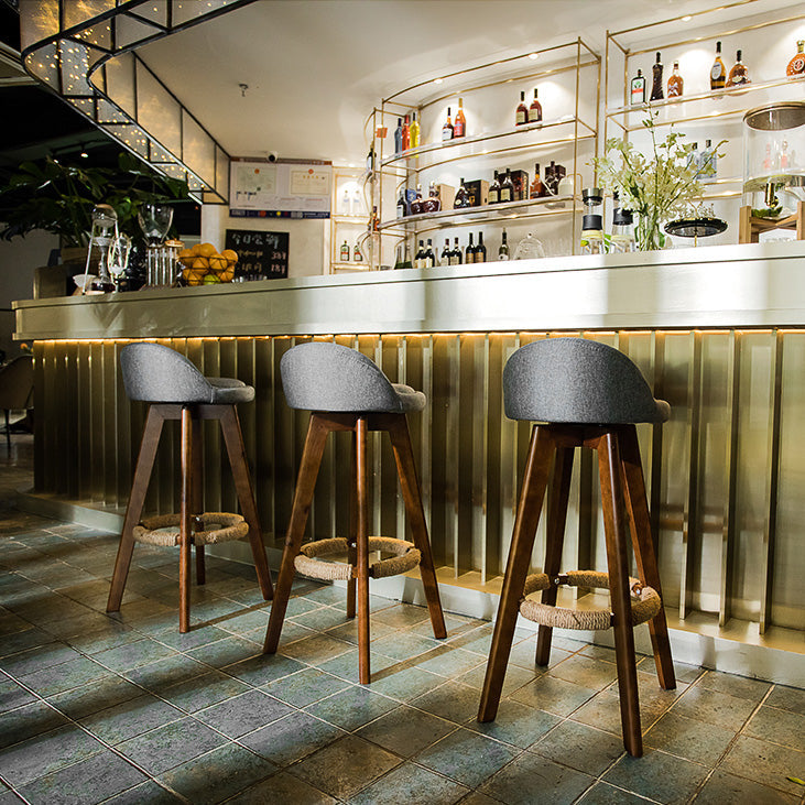 Modern Rubberwood Indoor Stool Matte Finish Upholstered Bar Stools Clearhalo 'Bar Furniture' 'Bar Stools' 'bar_stools' 'furn' 'furn_bar_stools' 'Furniture' 'furniture_bar_stools' 'Kitchen & Dining Furniture' 4961477