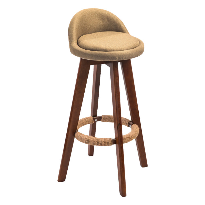 Modern Rubberwood Indoor Stool Matte Finish Upholstered Bar Stools Light Yellow 1 Piece Clearhalo 'Bar Furniture' 'Bar Stools' 'bar_stools' 'furn' 'furn_bar_stools' 'Furniture' 'furniture_bar_stools' 'Kitchen & Dining Furniture' 4961481