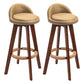Modern Rubberwood Indoor Stool Matte Finish Upholstered Bar Stools Light Yellow 2 Piece Set Clearhalo 'Bar Furniture' 'Bar Stools' 'bar_stools' 'furn' 'furn_bar_stools' 'Furniture' 'furniture_bar_stools' 'Kitchen & Dining Furniture' 4961482