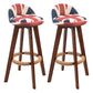 Modern Rubberwood Indoor Stool Matte Finish Upholstered Bar Stools Red-White-Blue 2 Piece Set Clearhalo 'Bar Furniture' 'Bar Stools' 'bar_stools' 'furn' 'furn_bar_stools' 'Furniture' 'furniture_bar_stools' 'Kitchen & Dining Furniture' 4961485