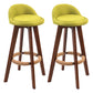 Modern Rubberwood Indoor Stool Matte Finish Upholstered Bar Stools Green 2 Piece Set Clearhalo 'Bar Furniture' 'Bar Stools' 'bar_stools' 'furn' 'furn_bar_stools' 'Furniture' 'furniture_bar_stools' 'Kitchen & Dining Furniture' 4961488