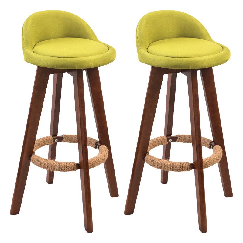 Modern Rubberwood Indoor Stool Matte Finish Upholstered Bar Stools Green 2 Piece Set Clearhalo 'Bar Furniture' 'Bar Stools' 'bar_stools' 'furn' 'furn_bar_stools' 'Furniture' 'furniture_bar_stools' 'Kitchen & Dining Furniture' 4961488