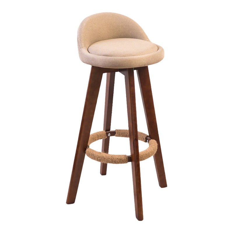 Modern Rubberwood Indoor Stool Matte Finish Upholstered Bar Stools Beige 1 Piece Clearhalo 'Bar Furniture' 'Bar Stools' 'bar_stools' 'furn' 'furn_bar_stools' 'Furniture' 'furniture_bar_stools' 'Kitchen & Dining Furniture' 4961490