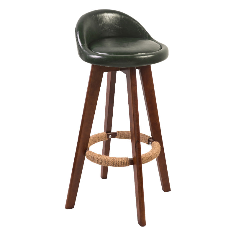 Modern Rubberwood Indoor Stool Matte Finish Upholstered Bar Stools Blackish Green 1 Piece Clearhalo 'Bar Furniture' 'Bar Stools' 'bar_stools' 'furn' 'furn_bar_stools' 'Furniture' 'furniture_bar_stools' 'Kitchen & Dining Furniture' 4961493