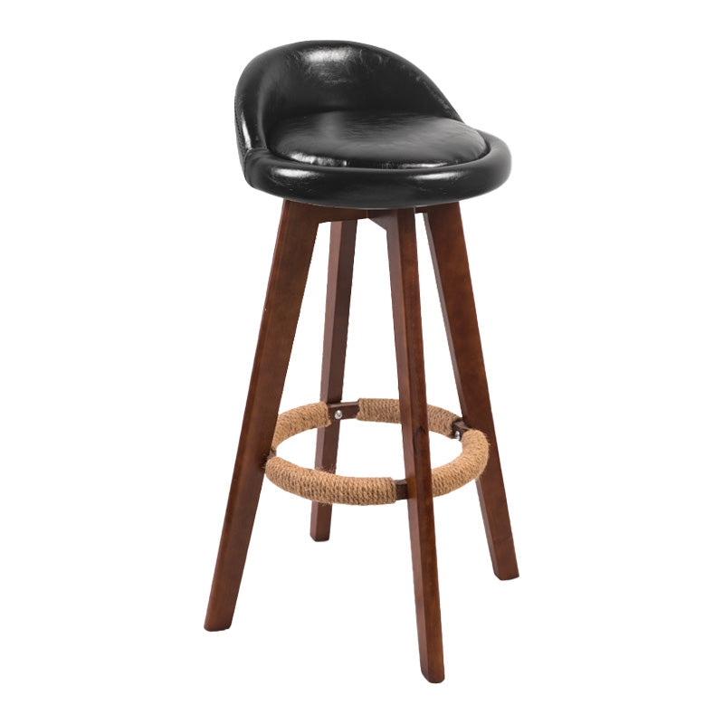 Modern Rubberwood Indoor Stool Matte Finish Upholstered Bar Stools Black 1 Piece Clearhalo 'Bar Furniture' 'Bar Stools' 'bar_stools' 'furn' 'furn_bar_stools' 'Furniture' 'furniture_bar_stools' 'Kitchen & Dining Furniture' 4961496