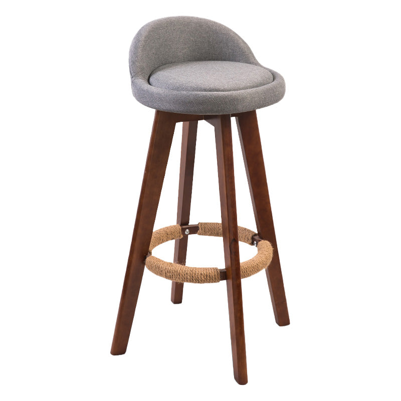 Modern Rubberwood Indoor Stool Matte Finish Upholstered Bar Stools Grey 1 Piece Clearhalo 'Bar Furniture' 'Bar Stools' 'bar_stools' 'furn' 'furn_bar_stools' 'Furniture' 'furniture_bar_stools' 'Kitchen & Dining Furniture' 4961499