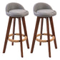 Modern Rubberwood Indoor Stool Matte Finish Upholstered Bar Stools Grey 2 Piece Set Clearhalo 'Bar Furniture' 'Bar Stools' 'bar_stools' 'furn' 'furn_bar_stools' 'Furniture' 'furniture_bar_stools' 'Kitchen & Dining Furniture' 4961500