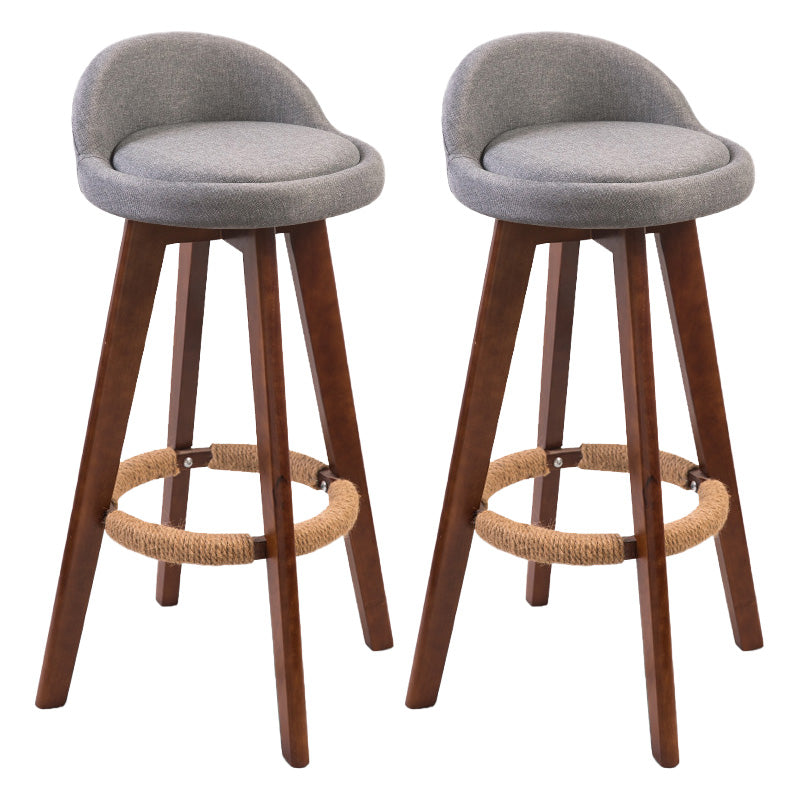 Modern Rubberwood Indoor Stool Matte Finish Upholstered Bar Stools Grey 2 Piece Set Clearhalo 'Bar Furniture' 'Bar Stools' 'bar_stools' 'furn' 'furn_bar_stools' 'Furniture' 'furniture_bar_stools' 'Kitchen & Dining Furniture' 4961500