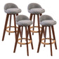 Modern Rubberwood Indoor Stool Matte Finish Upholstered Bar Stools Grey 4 Piece Set Clearhalo 'Bar Furniture' 'Bar Stools' 'bar_stools' 'furn' 'furn_bar_stools' 'Furniture' 'furniture_bar_stools' 'Kitchen & Dining Furniture' 4961501