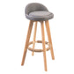 Modern Rubberwood Indoor Stool Matte Finish Upholstered Bar Stools Light Gray 1 Piece Clearhalo 'Bar Furniture' 'Bar Stools' 'bar_stools' 'furn' 'furn_bar_stools' 'Furniture' 'furniture_bar_stools' 'Kitchen & Dining Furniture' 4961502
