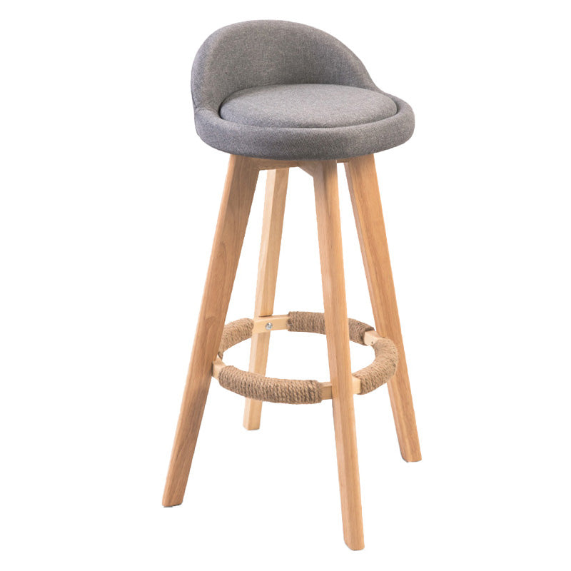 Modern Rubberwood Indoor Stool Matte Finish Upholstered Bar Stools Light Gray 1 Piece Clearhalo 'Bar Furniture' 'Bar Stools' 'bar_stools' 'furn' 'furn_bar_stools' 'Furniture' 'furniture_bar_stools' 'Kitchen & Dining Furniture' 4961502