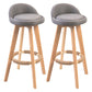 Modern Rubberwood Indoor Stool Matte Finish Upholstered Bar Stools Light Gray 2 Piece Set Clearhalo 'Bar Furniture' 'Bar Stools' 'bar_stools' 'furn' 'furn_bar_stools' 'Furniture' 'furniture_bar_stools' 'Kitchen & Dining Furniture' 4961503