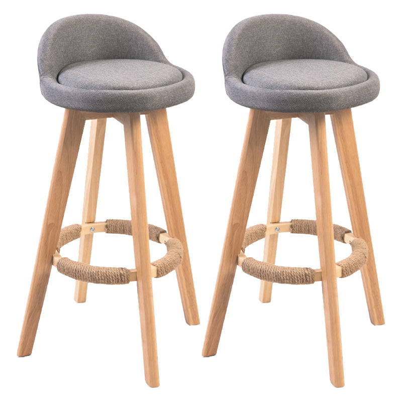 Modern Rubberwood Indoor Stool Matte Finish Upholstered Bar Stools Light Gray 2 Piece Set Clearhalo 'Bar Furniture' 'Bar Stools' 'bar_stools' 'furn' 'furn_bar_stools' 'Furniture' 'furniture_bar_stools' 'Kitchen & Dining Furniture' 4961503