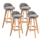 Modern Rubberwood Indoor Stool Matte Finish Upholstered Bar Stools Light Gray 4 Piece Set Clearhalo 'Bar Furniture' 'Bar Stools' 'bar_stools' 'furn' 'furn_bar_stools' 'Furniture' 'furniture_bar_stools' 'Kitchen & Dining Furniture' 4961504