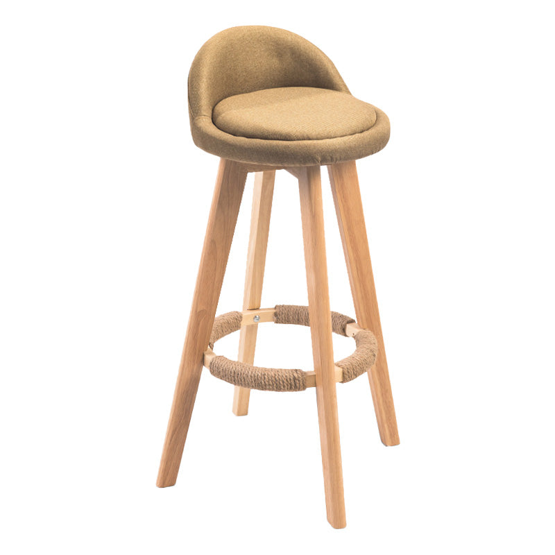 Modern Rubberwood Indoor Stool Matte Finish Upholstered Bar Stools Ginger 1 Piece Clearhalo 'Bar Furniture' 'Bar Stools' 'bar_stools' 'furn' 'furn_bar_stools' 'Furniture' 'furniture_bar_stools' 'Kitchen & Dining Furniture' 4961508