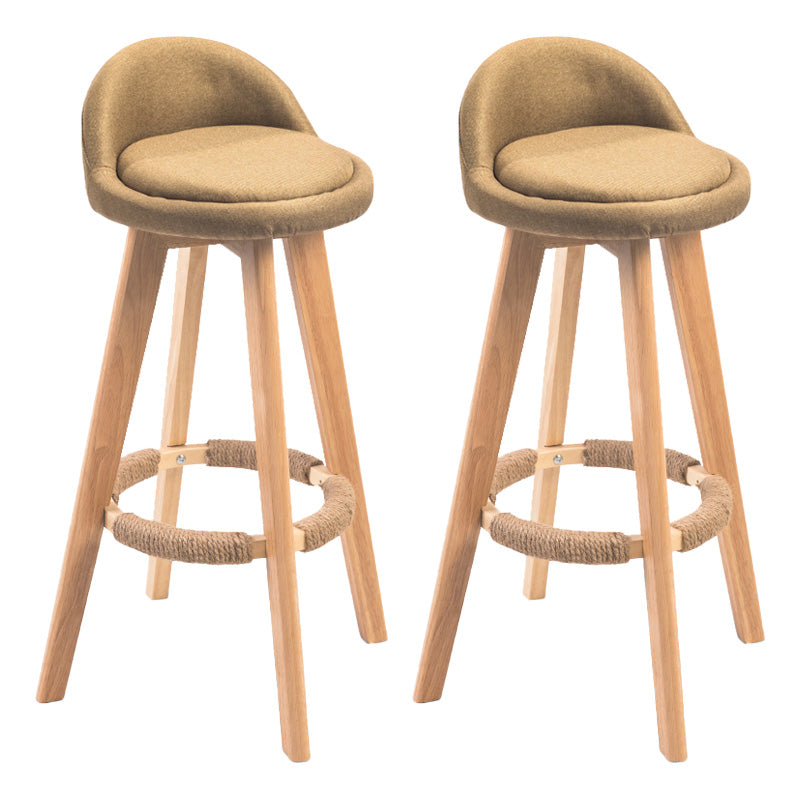 Modern Rubberwood Indoor Stool Matte Finish Upholstered Bar Stools Ginger 2 Piece Set Clearhalo 'Bar Furniture' 'Bar Stools' 'bar_stools' 'furn' 'furn_bar_stools' 'Furniture' 'furniture_bar_stools' 'Kitchen & Dining Furniture' 4961509