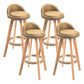Modern Rubberwood Indoor Stool Matte Finish Upholstered Bar Stools Ginger 4 Piece Set Clearhalo 'Bar Furniture' 'Bar Stools' 'bar_stools' 'furn' 'furn_bar_stools' 'Furniture' 'furniture_bar_stools' 'Kitchen & Dining Furniture' 4961510