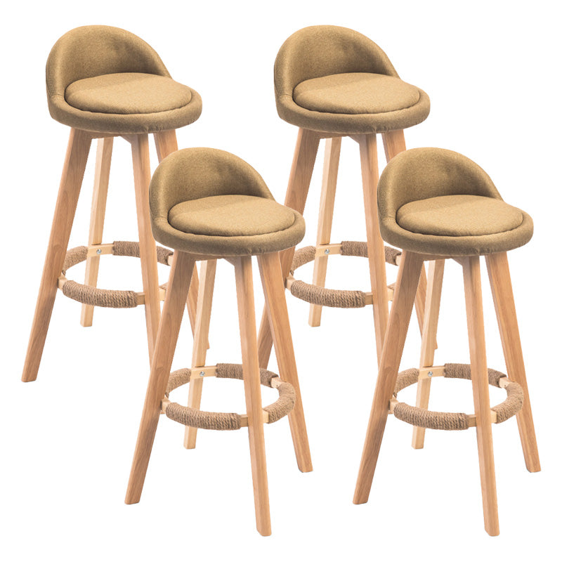 Modern Rubberwood Indoor Stool Matte Finish Upholstered Bar Stools Ginger 4 Piece Set Clearhalo 'Bar Furniture' 'Bar Stools' 'bar_stools' 'furn' 'furn_bar_stools' 'Furniture' 'furniture_bar_stools' 'Kitchen & Dining Furniture' 4961510