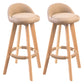 Modern Rubberwood Indoor Stool Matte Finish Upholstered Bar Stools Beige 2 Piece Set Clearhalo 'Bar Furniture' 'Bar Stools' 'bar_stools' 'furn' 'furn_bar_stools' 'Furniture' 'furniture_bar_stools' 'Kitchen & Dining Furniture' 4961512