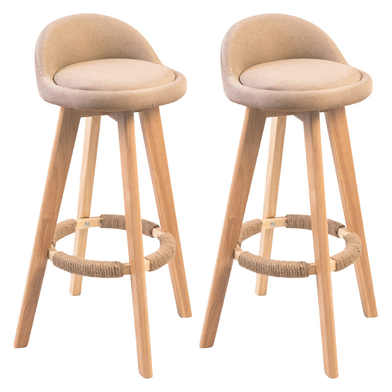 Modern Rubberwood Indoor Stool Matte Finish Upholstered Bar Stools Beige 2 Piece Set Clearhalo 'Bar Furniture' 'Bar Stools' 'bar_stools' 'furn' 'furn_bar_stools' 'Furniture' 'furniture_bar_stools' 'Kitchen & Dining Furniture' 4961512