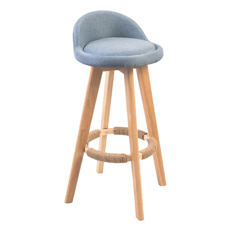Modern Rubberwood Indoor Stool Matte Finish Upholstered Bar Stools Light Blue 1 Piece Clearhalo 'Bar Furniture' 'Bar Stools' 'bar_stools' 'furn' 'furn_bar_stools' 'Furniture' 'furniture_bar_stools' 'Kitchen & Dining Furniture' 4961514