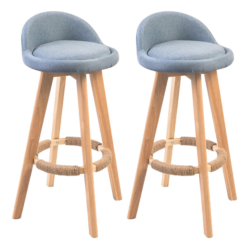 Modern Rubberwood Indoor Stool Matte Finish Upholstered Bar Stools Light Blue 2 Piece Set Clearhalo 'Bar Furniture' 'Bar Stools' 'bar_stools' 'furn' 'furn_bar_stools' 'Furniture' 'furniture_bar_stools' 'Kitchen & Dining Furniture' 4961515
