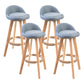 Modern Rubberwood Indoor Stool Matte Finish Upholstered Bar Stools Light Blue 4 Piece Set Clearhalo 'Bar Furniture' 'Bar Stools' 'bar_stools' 'furn' 'furn_bar_stools' 'Furniture' 'furniture_bar_stools' 'Kitchen & Dining Furniture' 4961516