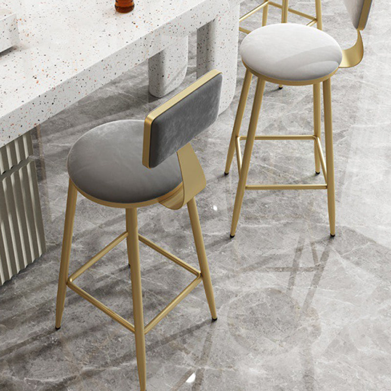 Home Matte Finish Upholstered Stools Glam Low Back Bar Stool Clearhalo 'Bar Furniture' 'Bar Stools' 'bar_stools' 'Furniture' 'furniture_bar_stools' 'Kitchen & Dining Furniture' 4961611