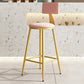 Home Matte Finish Upholstered Stools Glam Low Back Bar Stool Rose Bloom 1 Piece Counter Stool(26"H) Clearhalo 'Bar Furniture' 'Bar Stools' 'bar_stools' 'Furniture' 'furniture_bar_stools' 'Kitchen & Dining Furniture' 4961612