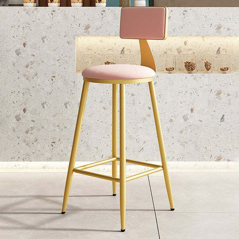 Home Matte Finish Upholstered Stools Glam Low Back Bar Stool Rose Bloom 1 Piece Counter Stool(26"H) Clearhalo 'Bar Furniture' 'Bar Stools' 'bar_stools' 'Furniture' 'furniture_bar_stools' 'Kitchen & Dining Furniture' 4961612