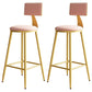 Home Matte Finish Upholstered Stools Glam Low Back Bar Stool Rose Bloom Set of 2 Counter Stool(26"H) Clearhalo 'Bar Furniture' 'Bar Stools' 'bar_stools' 'Furniture' 'furniture_bar_stools' 'Kitchen & Dining Furniture' 4961614