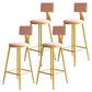 Home Matte Finish Upholstered Stools Glam Low Back Bar Stool Rose Bloom Set of 4 Counter Stool(26"H) Clearhalo 'Bar Furniture' 'Bar Stools' 'bar_stools' 'Furniture' 'furniture_bar_stools' 'Kitchen & Dining Furniture' 4961615