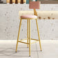 Home Matte Finish Upholstered Stools Glam Low Back Bar Stool Pink 1 Piece Bar Stool(30"H) Clearhalo 'Bar Furniture' 'Bar Stools' 'bar_stools' 'Furniture' 'furniture_bar_stools' 'Kitchen & Dining Furniture' 4961617