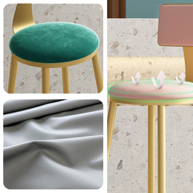 Home Matte Finish Upholstered Stools Glam Low Back Bar Stool Clearhalo 'Bar Furniture' 'Bar Stools' 'bar_stools' 'Furniture' 'furniture_bar_stools' 'Kitchen & Dining Furniture' 4961621