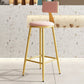 Home Matte Finish Upholstered Stools Glam Low Back Bar Stool Rose Bloom 1 Piece Bar Stool(30"H) Clearhalo 'Bar Furniture' 'Bar Stools' 'bar_stools' 'Furniture' 'furniture_bar_stools' 'Kitchen & Dining Furniture' 4961623