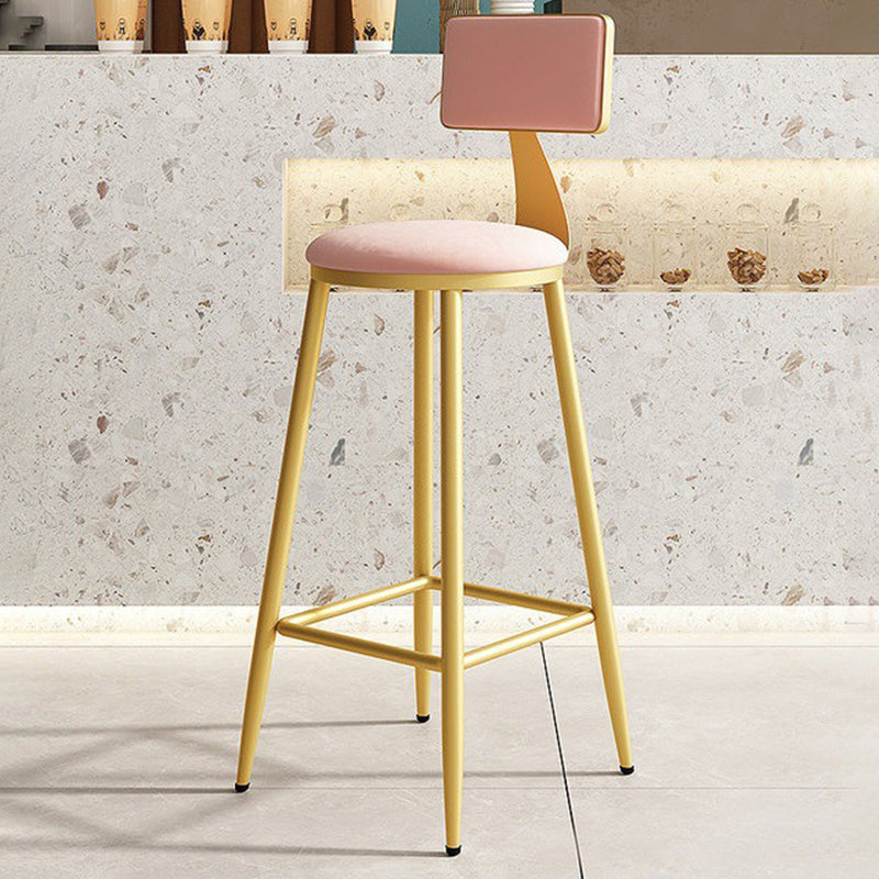 Home Matte Finish Upholstered Stools Glam Low Back Bar Stool Rose Bloom 1 Piece Bar Stool(30"H) Clearhalo 'Bar Furniture' 'Bar Stools' 'bar_stools' 'Furniture' 'furniture_bar_stools' 'Kitchen & Dining Furniture' 4961623