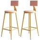 Home Matte Finish Upholstered Stools Glam Low Back Bar Stool Rose Bloom Set of 2 Bar Stool(30"H) Clearhalo 'Bar Furniture' 'Bar Stools' 'bar_stools' 'Furniture' 'furniture_bar_stools' 'Kitchen & Dining Furniture' 4961626