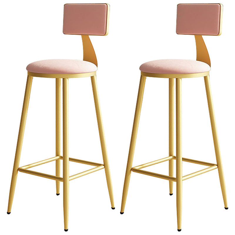 Home Matte Finish Upholstered Stools Glam Low Back Bar Stool Rose Bloom Set of 2 Bar Stool(30"H) Clearhalo 'Bar Furniture' 'Bar Stools' 'bar_stools' 'Furniture' 'furniture_bar_stools' 'Kitchen & Dining Furniture' 4961626