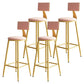 Home Matte Finish Upholstered Stools Glam Low Back Bar Stool Rose Bloom Set of 4 Bar Stool(30"H) Clearhalo 'Bar Furniture' 'Bar Stools' 'bar_stools' 'Furniture' 'furniture_bar_stools' 'Kitchen & Dining Furniture' 4961628