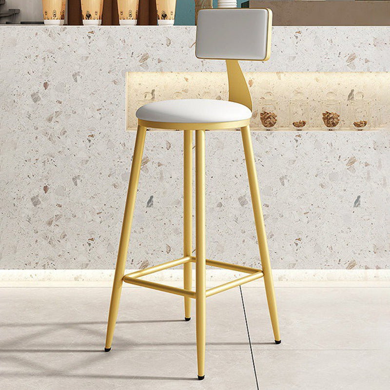 Home Matte Finish Upholstered Stools Glam Low Back Bar Stool White 1 Piece Bar Stool(30"H) Clearhalo 'Bar Furniture' 'Bar Stools' 'bar_stools' 'Furniture' 'furniture_bar_stools' 'Kitchen & Dining Furniture' 4961636